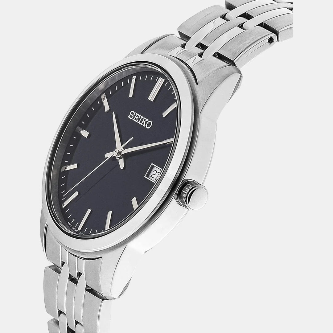 SEIKO CONCEPTUAL QUARTZ WATCH – 40MM BLUE SUNRAY DIAL DATE STEEL BRACELET