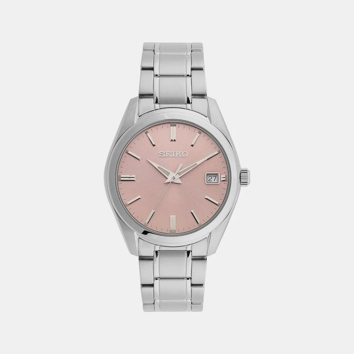 SEIKO DISCOVER MORE QUARTZ WATCH – 40.2MM SALMON PINK SUNRAY DIAL SAPPHIRE CRYSTAL STEEL BRACELET