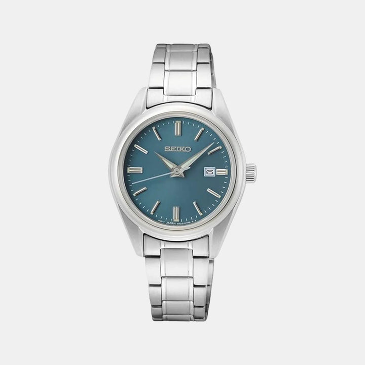SEIKO DISCOVER MORE LADIES QUARTZ WATCH – 29.8MM BLUE SUNRAY DIAL SAPPHIRE CRYSTAL STEEL BRACELET