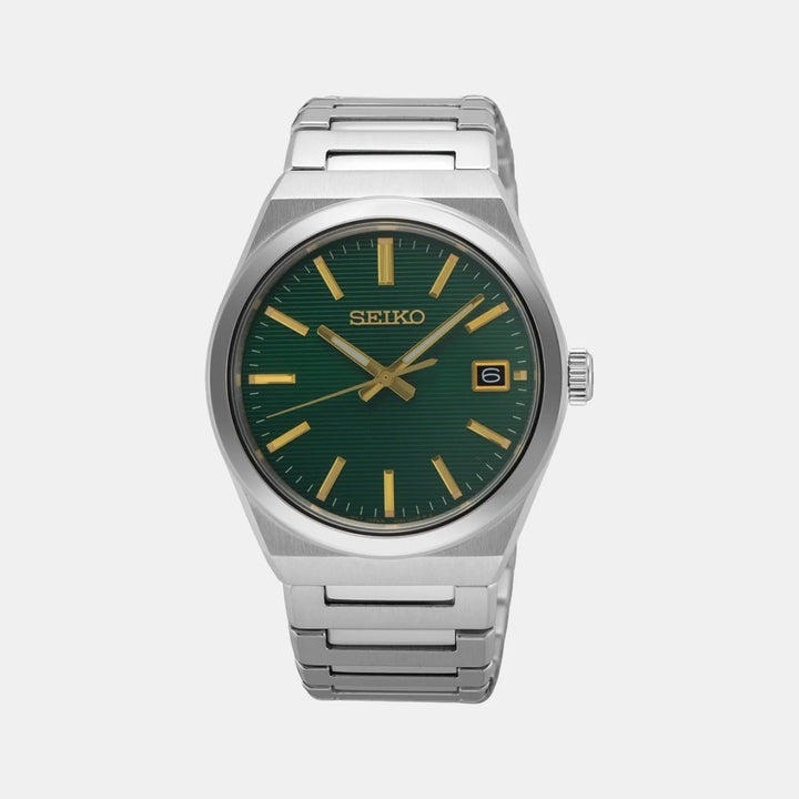 SEIKO DISCOVER MORE QUARTZ WATCH – 38.9MM GREEN SUNRAY DIAL SAPPHIRE CRYSTAL STEEL BRACELET