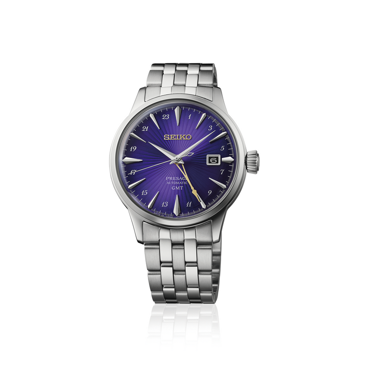 Seiko Presage Watch HCB006J1 for Men – Analog (GMT) Leather
