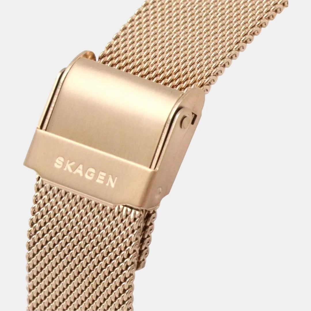 Skagen Karolina SKW2980 Solar-Powered Rose-Tone Steel Mesh Women&