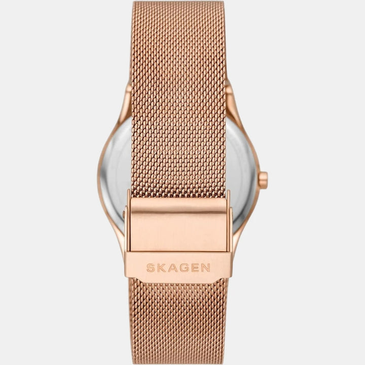 Skagen Grenen SKW3023 Solar-Powered Rose Gold Stainless Steel Mesh Watch Women&