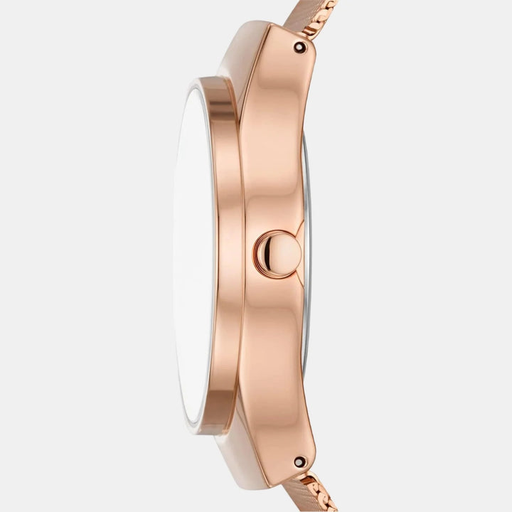 Skagen Grenen SKW3023 Solar-Powered Rose Gold Stainless Steel Mesh Watch Women&