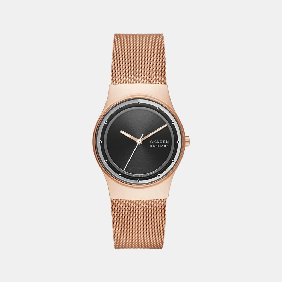 Skagen Grenen SKW3023 Solar-Powered Rose Gold Stainless Steel Mesh Watch Women&