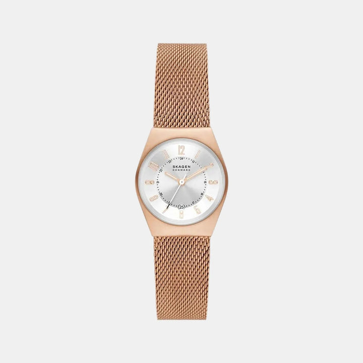 Skagen Grenen SKW3035 Lille Three-Hand Date Rose Gold Stainless Steel Mesh Watch