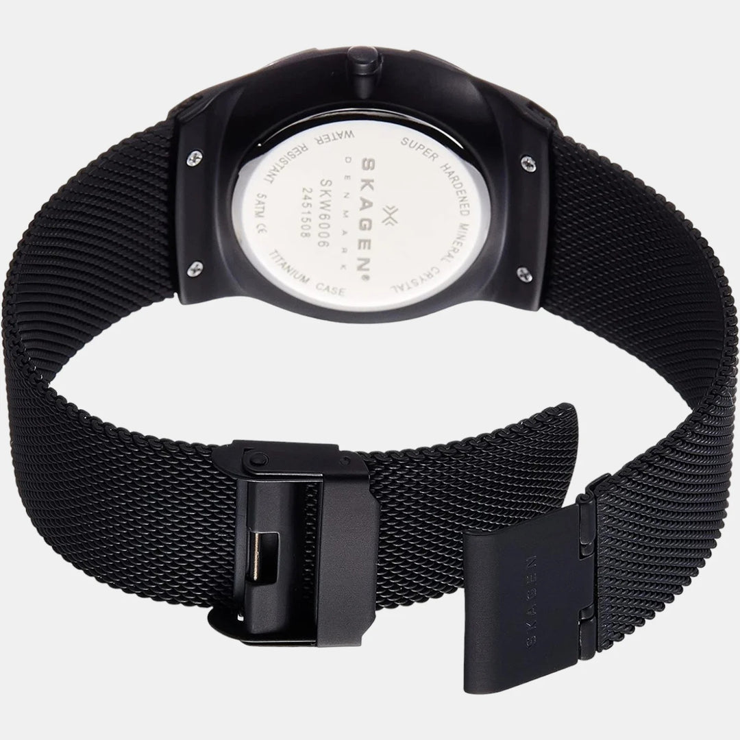 Skagen Melbye SKW6006 Titanium and Midnight Steel Mesh Day-Date Men&