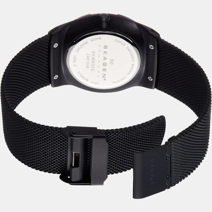 Skagen Melbye SKW6006 Titanium and Midnight Steel Mesh Day-Date Men&