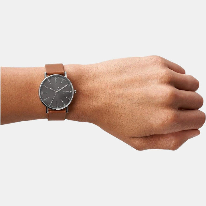 Skagen SKW6578 Signatur Three-Hand Medium Brown Leather Men&