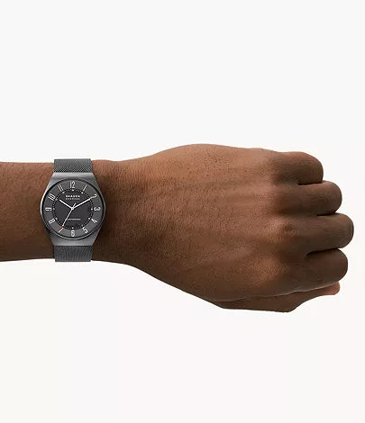 Skagen Grenen SKW6836 Solar-Powered Charcoal Stainless Steel Mesh Men&