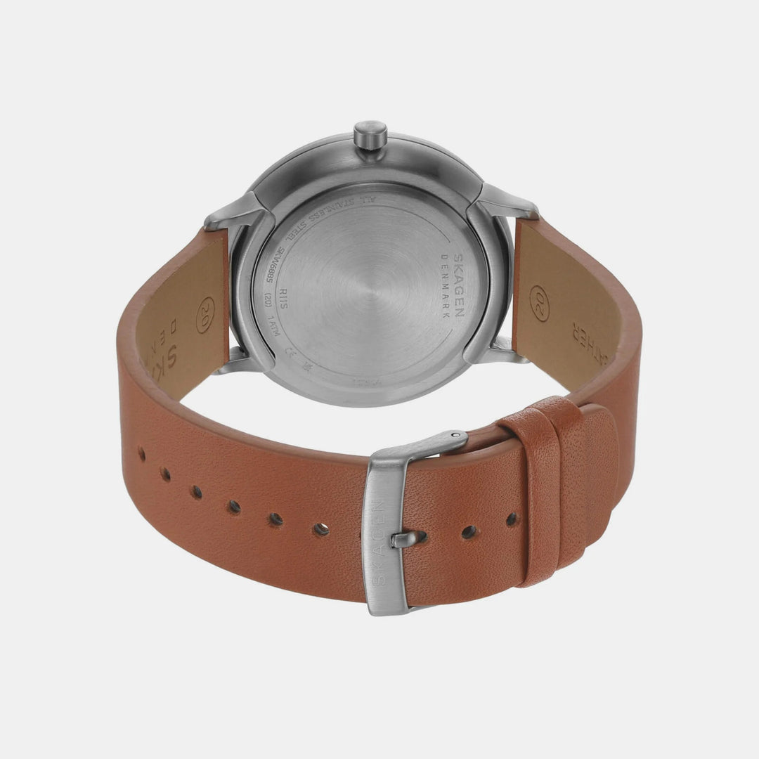 Skagen Grenen SKW6885 Riis Three-Hand Medium Brown Leather Men&