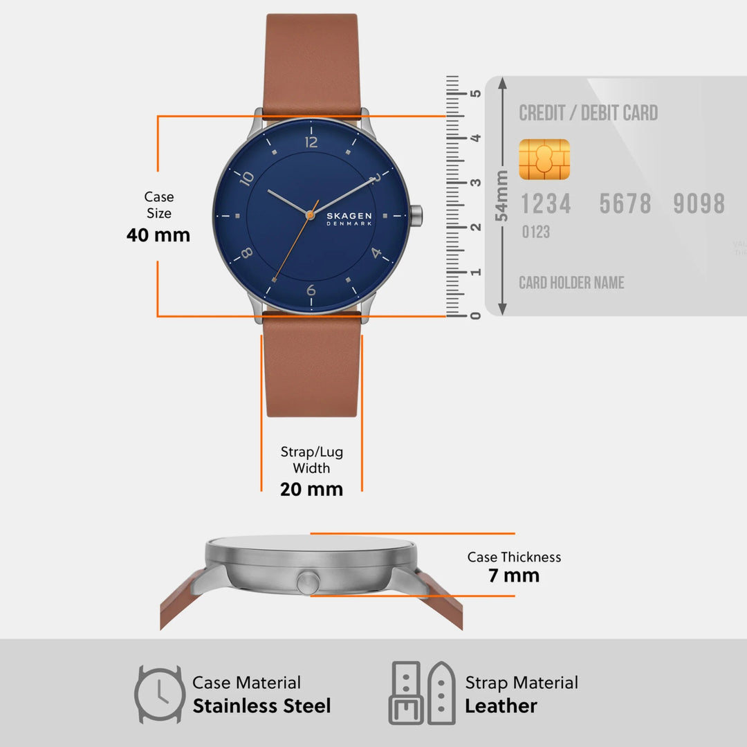 Skagen Grenen SKW6885 Riis Three-Hand Medium Brown Leather Men&