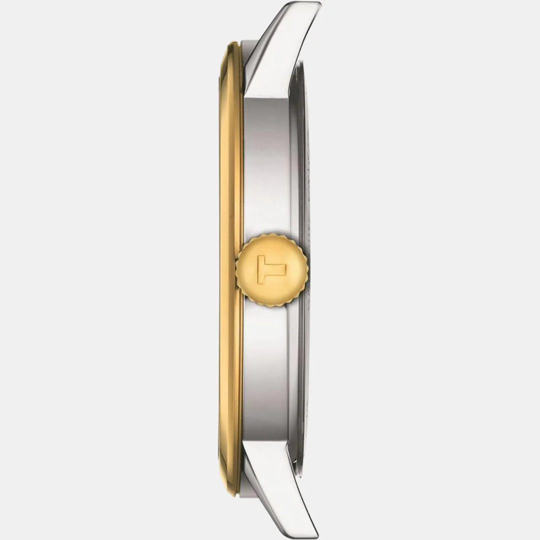Tissot Classic Dream Gent Watch – 42mm Silver Dial Two-Tone Yellow Gold Bracelet