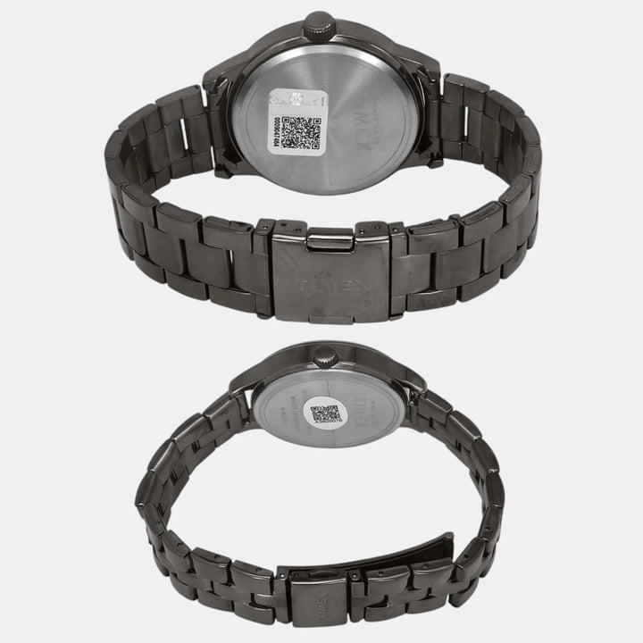 Timex Trendline Pairs Unisex Watch – Burgundy Dial, Two-Tone Silver &amp; Gold Stainless Steel Bracelet, 38 mm TW00PR314