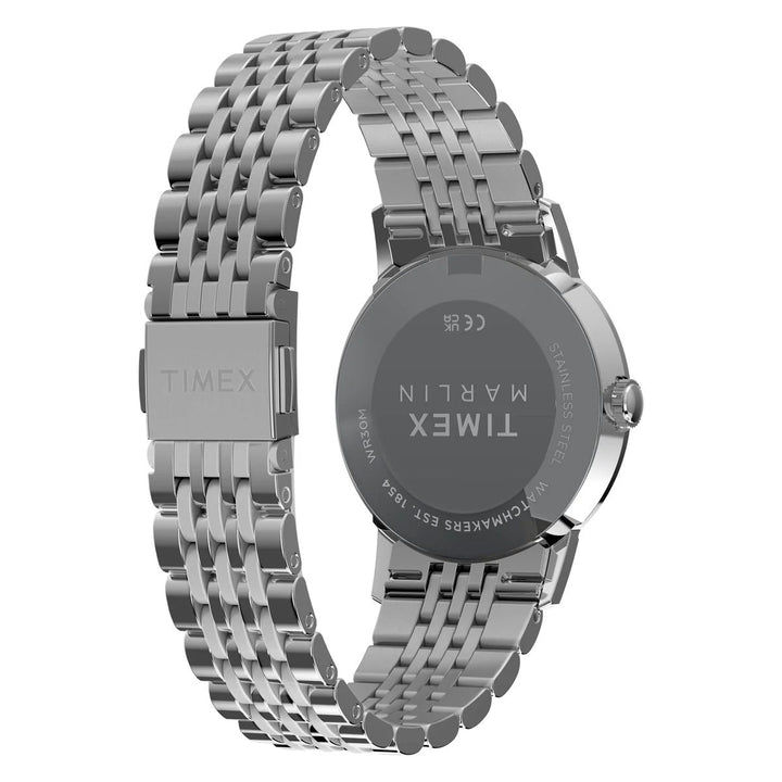 Timex Marlin 34mm Ice Blue Sunray Dial Steel Bracelet Unisex Watch TW6A03800UJ