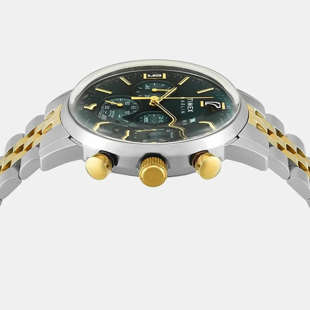 Timex Marlin Chronograph 40mm Green Dial Two-Tone Steel Bracelet Men&