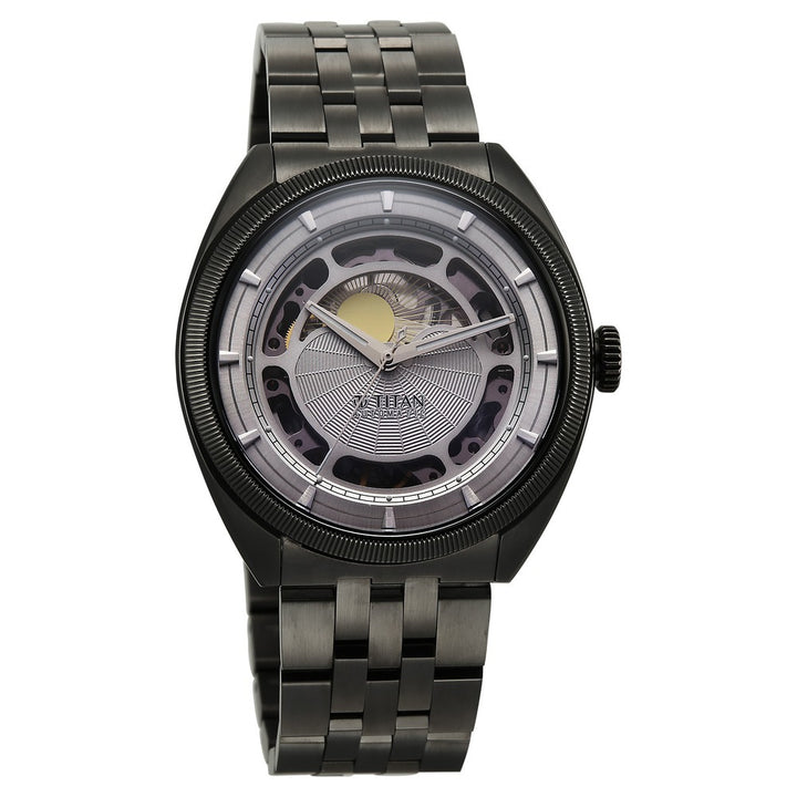 Titan Stellar Cupola Skeleton Automatic 45.5mm Silver Open-Heart Dial Sapphire Crystal Gunmetal Bracelet Men&