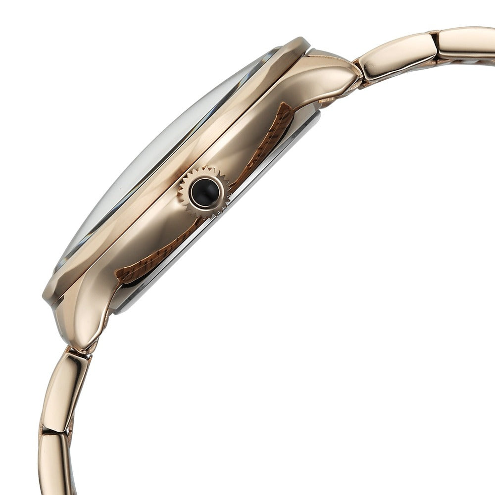 Titan Stellar Caelum 43mm Black Dial Sun-Moon Phase Rose Gold Stainless Steel Bracelet Men&