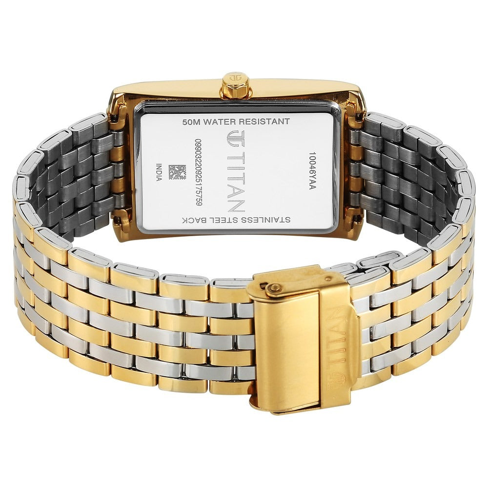Titan Regalia Allure 40mm Silver Roman Numeral Dial Date Dual-Tone Stainless Steel Bracelet Men&