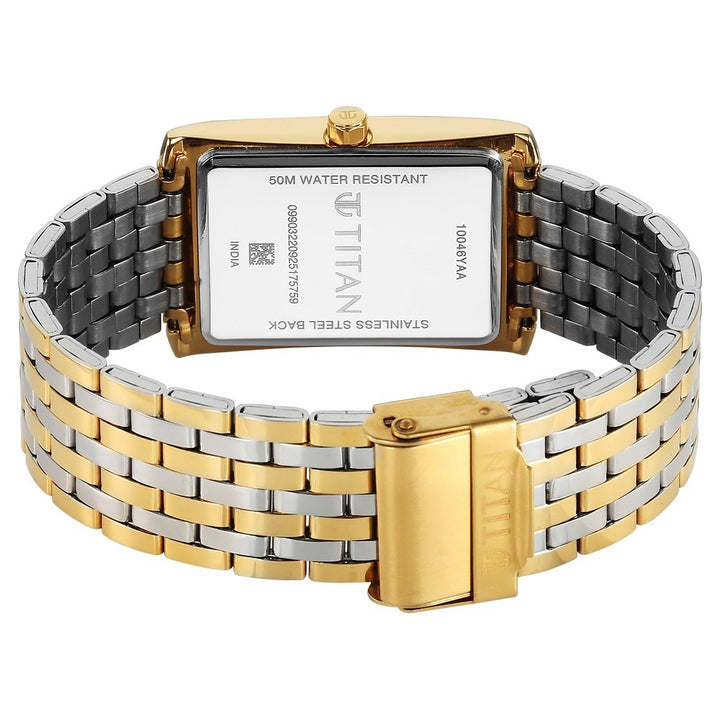 Titan Regalia Allure 40mm Silver Roman Numeral Dial Date Dual-Tone Stainless Steel Bracelet Men&