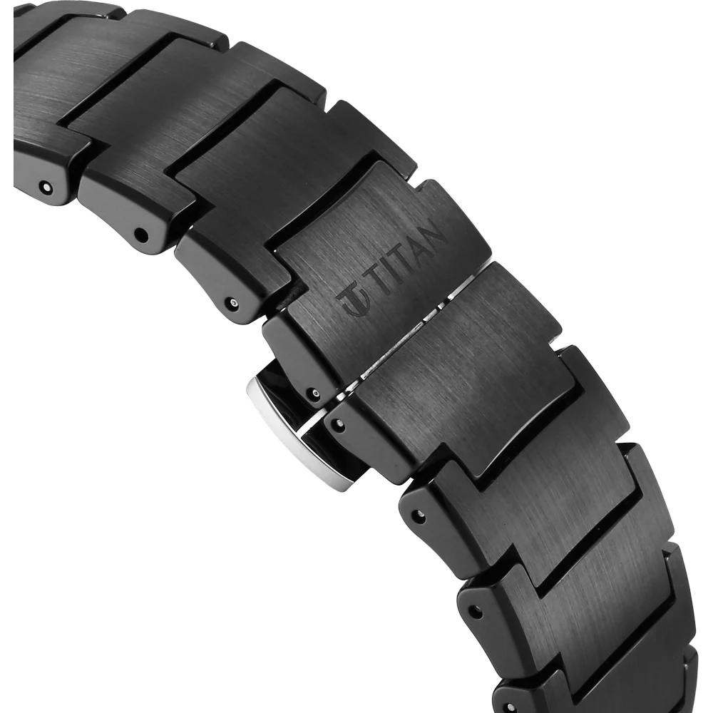 Titan Edge Fumage 39mm Black Handcrafted Dial Sapphire Crystal Ceramic Bracelet Men&