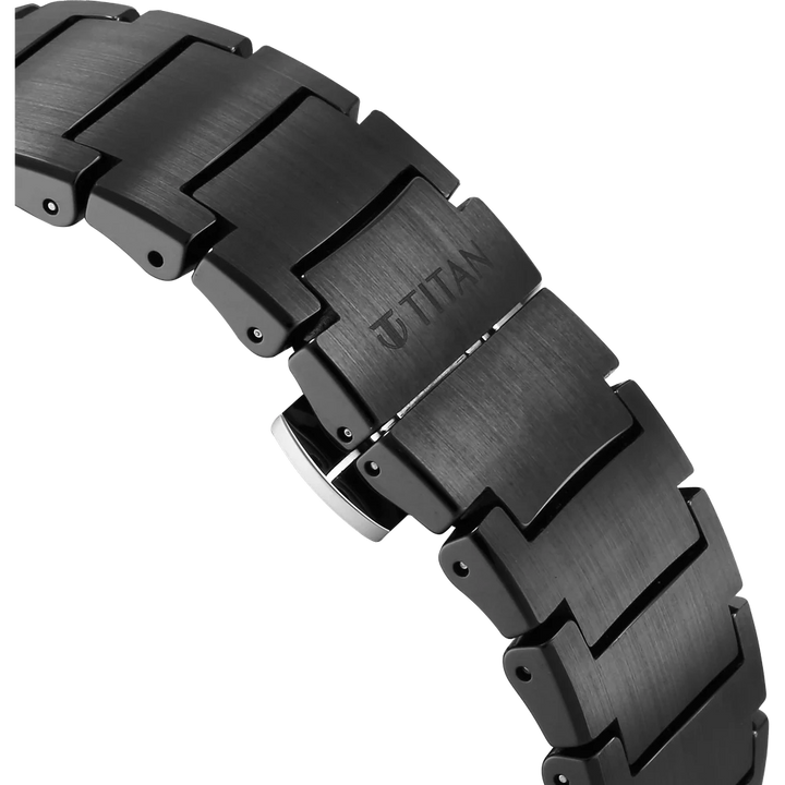 Titan Edge Fumage 39mm Black Handcrafted Dial Sapphire Crystal Ceramic Bracelet Men&