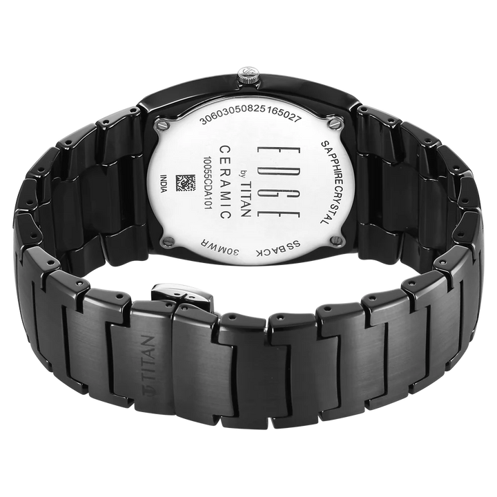 Titan Edge Fumage 39mm Black Handcrafted Dial Sapphire Crystal Ceramic Bracelet Men&