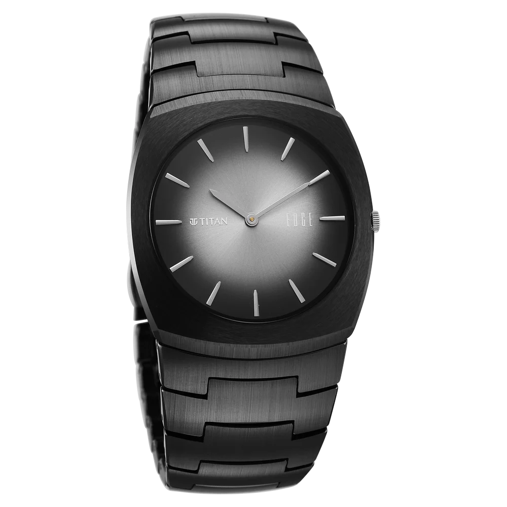 Titan Edge Fumage 39mm Black Handcrafted Dial Sapphire Crystal Ceramic Bracelet Men&