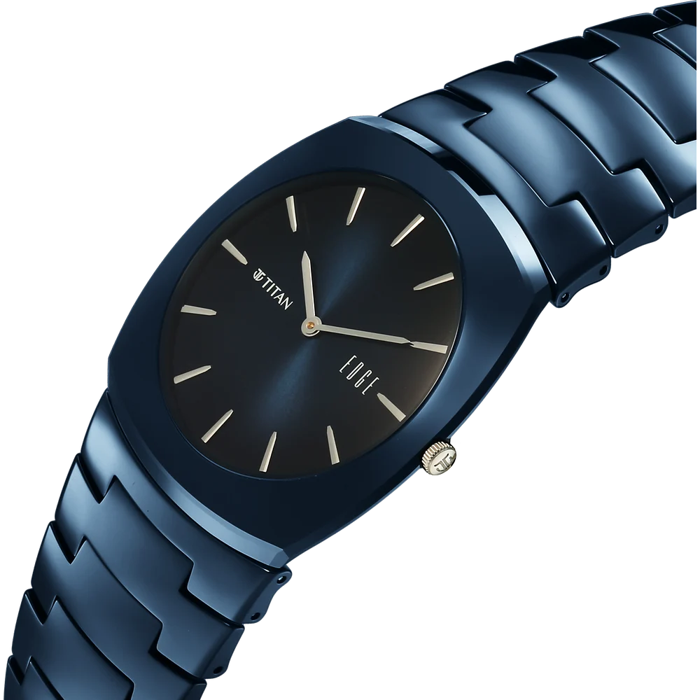 Titan Edge Fumage 39mm Blue Handcrafted Dial Sapphire Crystal Blue Ceramic Bracelet Men&