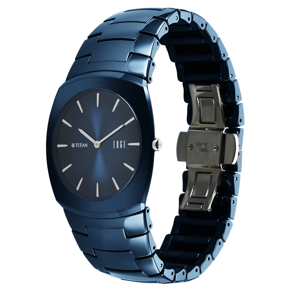Titan Edge Fumage 39mm Blue Handcrafted Dial Sapphire Crystal Blue Ceramic Bracelet Men&