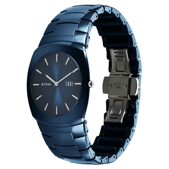 Titan Edge Fumage 39mm Blue Handcrafted Dial Sapphire Crystal Blue Ceramic Bracelet Men&