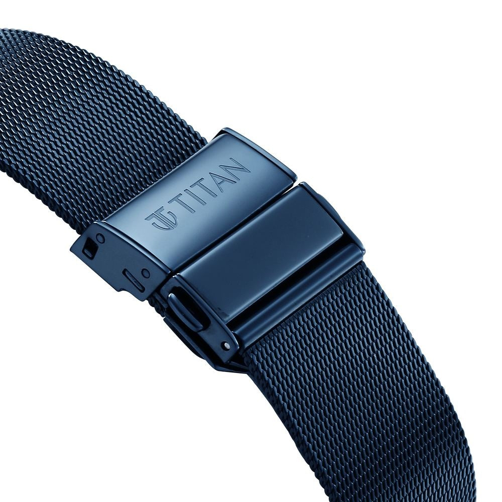 Titan Edge Whimsey 40mm Blue Dial Sapphire Crystal Tonneau Blue Stainless Steel Bracelet Men&