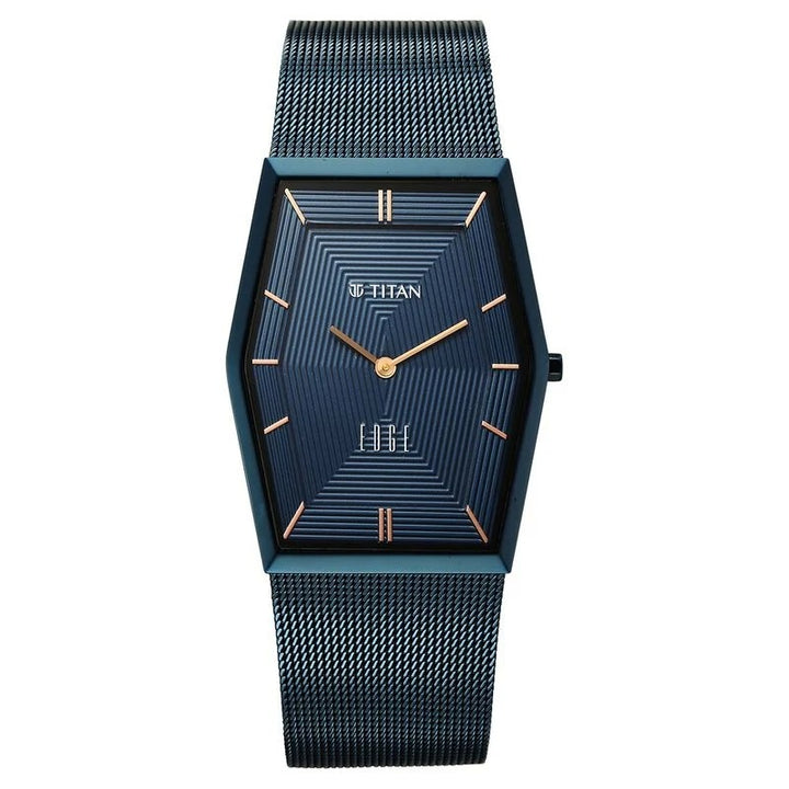 Titan Edge Whimsey 40mm Blue Dial Sapphire Crystal Tonneau Blue Stainless Steel Bracelet Men&