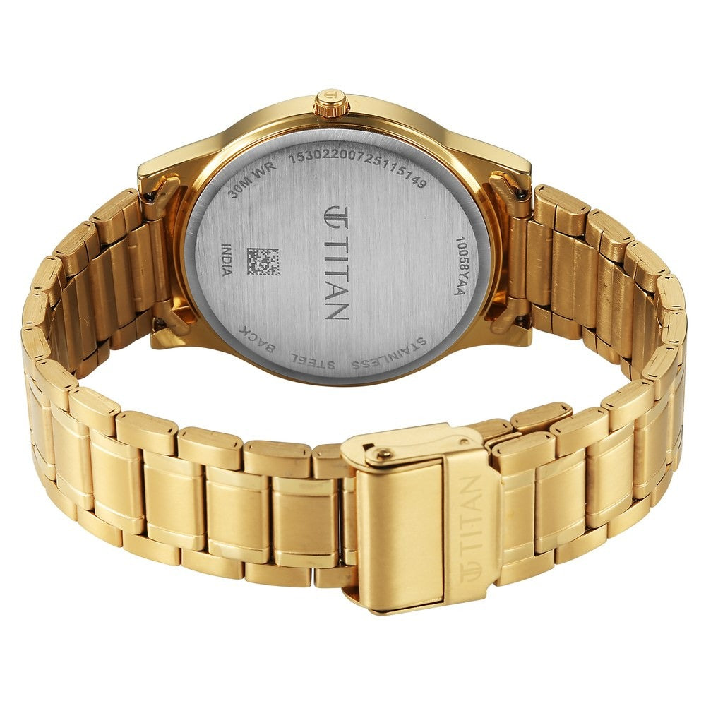 Titan Karishma 40.5mm Black Dial Gold Stainless Steel Bracelet Men&