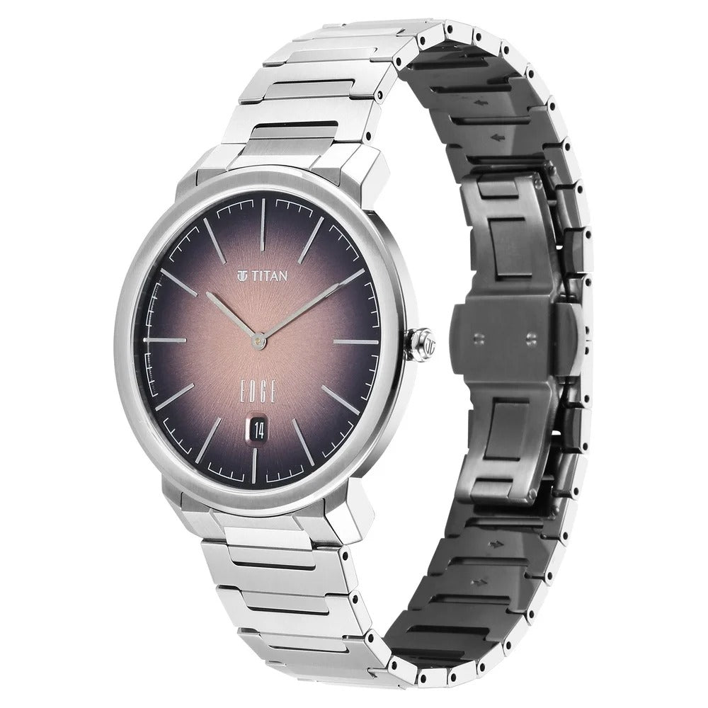Titan Edge Meister 40mm Brown Dial Sapphire Crystal Grade 5 Titanium Bracelet Ultra Slim Men&