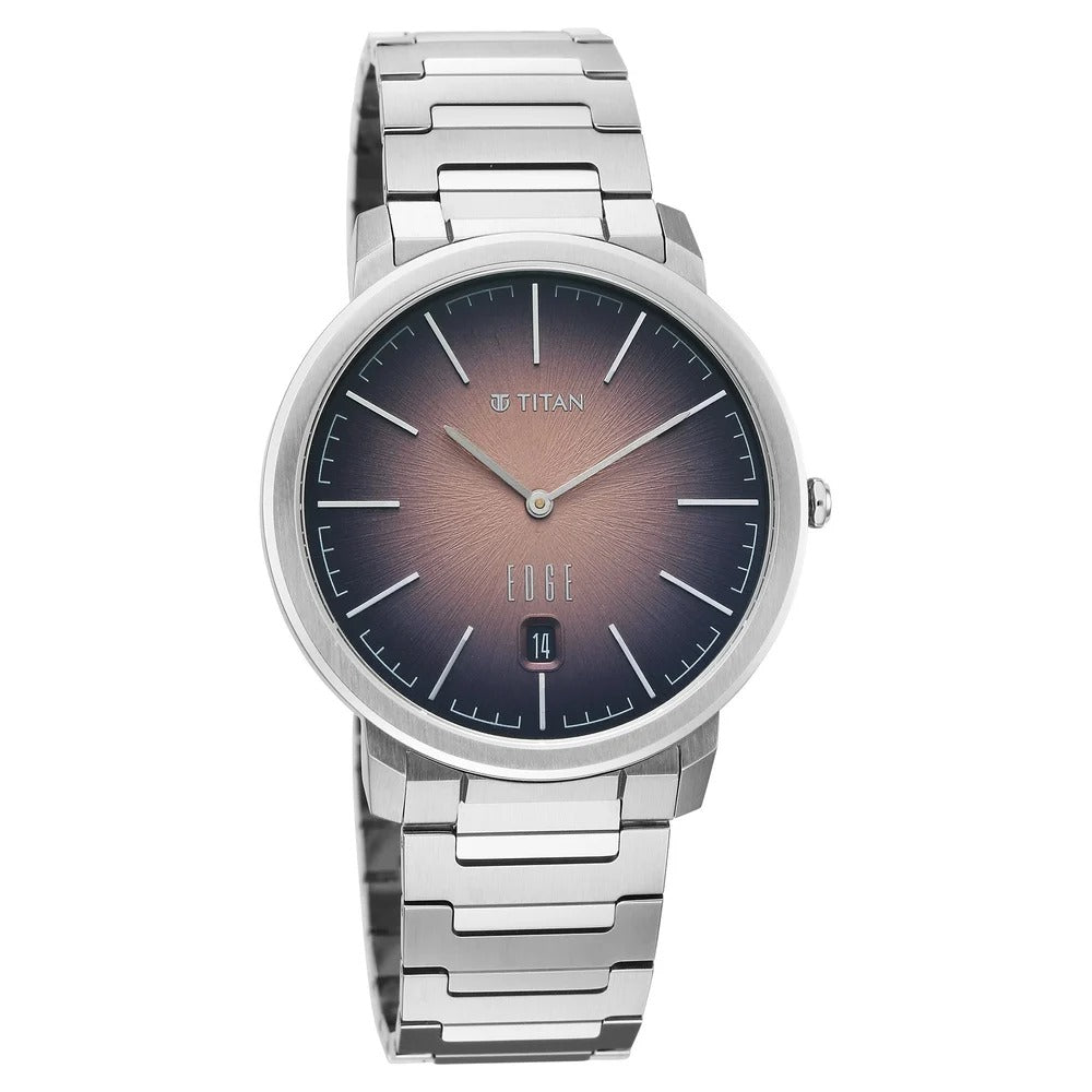 Titan Edge Meister 40mm Brown Dial Sapphire Crystal Grade 5 Titanium Bracelet Ultra Slim Men&