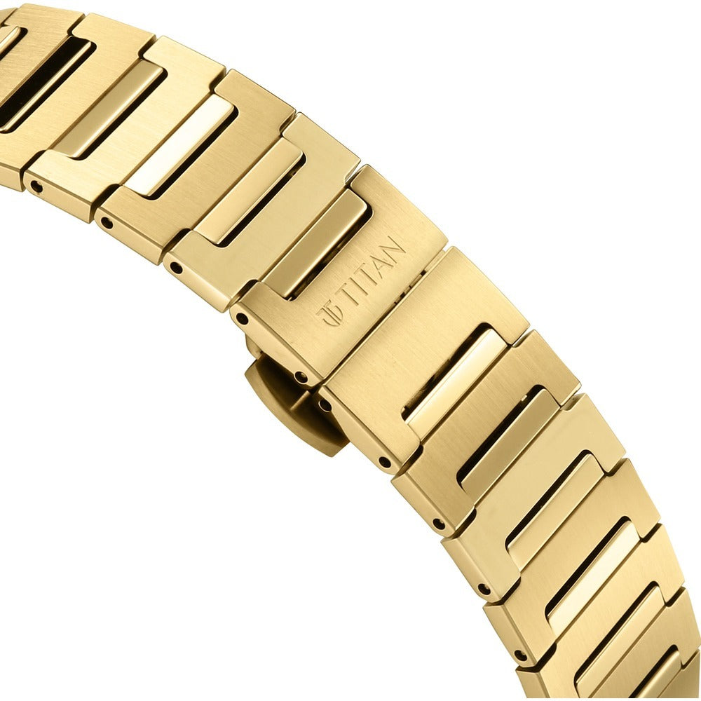 Titan Edge Meister 40mm Green Dial Sapphire Crystal Gold Stainless Steel Bracelet Ultra Slim Men&