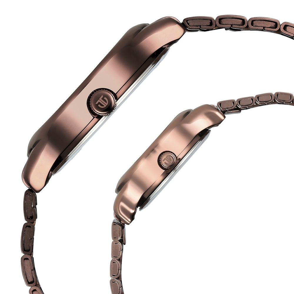 Titan Bandhan Couple Gift Set 38.6mm Brown Dial Date Stainless Steel Bracelet 15802490QM01