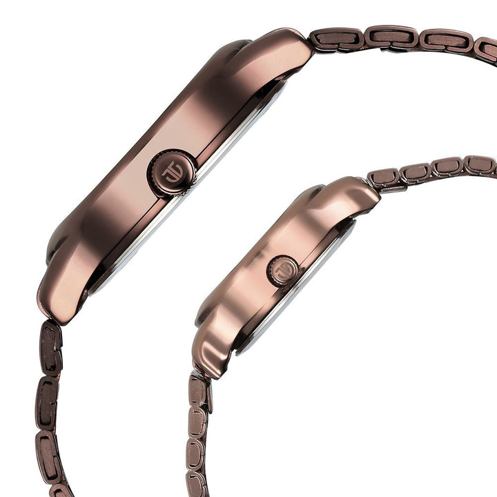 Titan Bandhan Couple Gift Set 38.6mm Brown Dial Date Stainless Steel Bracelet 15802490QM01