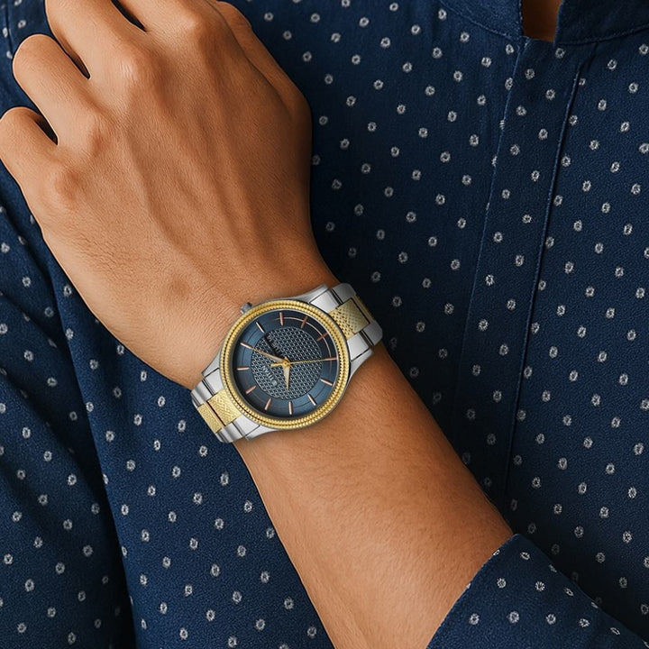 Titan Karishma Wedding Edit 40mm Blue Dial Day Date Stainless Steel Bracelet Men&