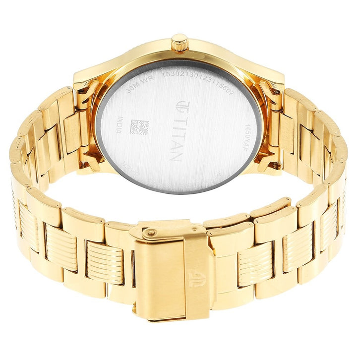 Titan Karishma 40mm Green Dial Day Date Gold Stainless Steel Bracelet Men&