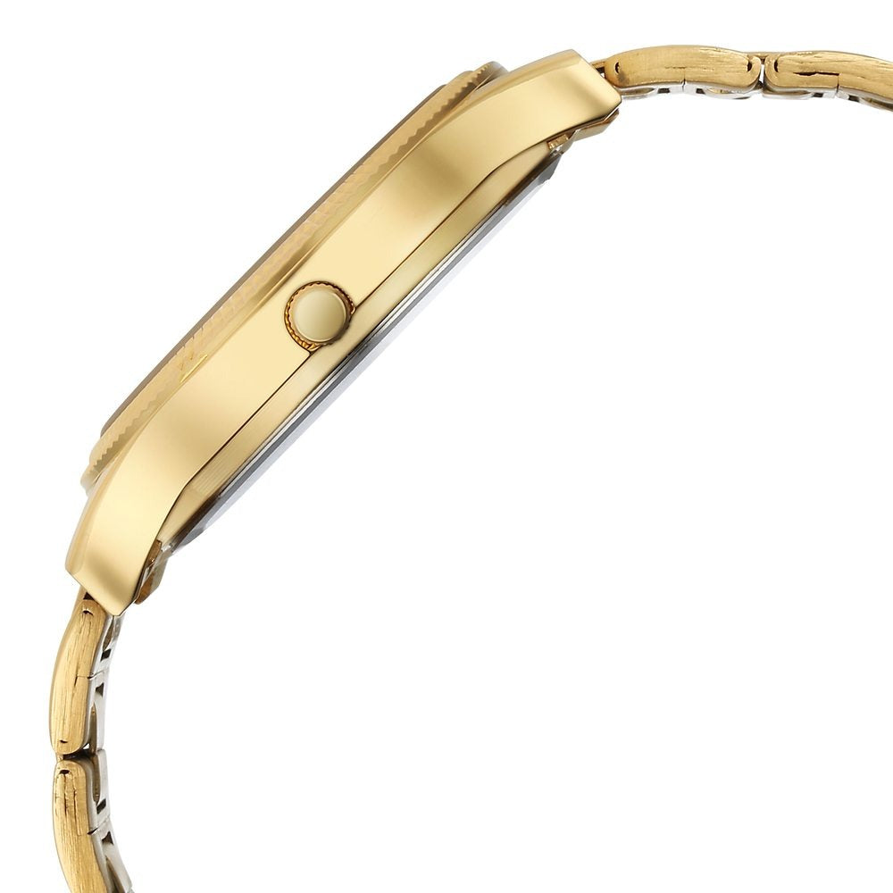 Titan Karishma 40mm Brown Dial Day Date Gold Stainless Steel Bracelet Men&