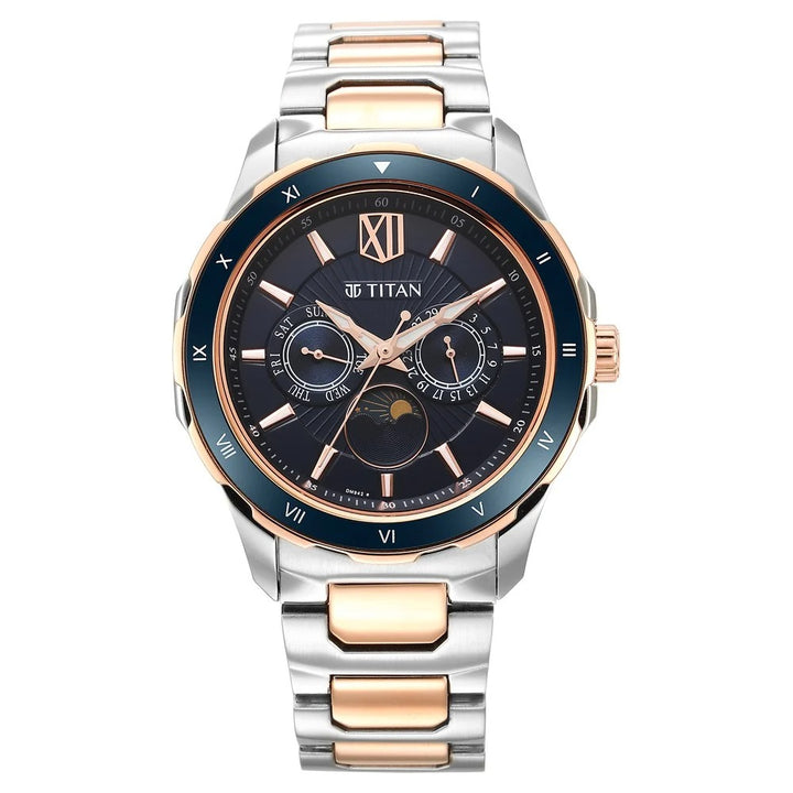 Titan Regalia 43mm Blue Dial Date Two-Tone Stainless Steel Bracelet Men&