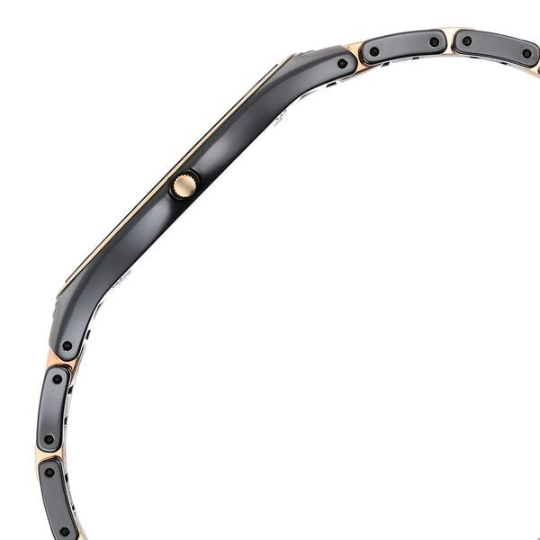 Titan Edge Ceramic Diamond 40.5mm Black Dial Sapphire Crystal Two-Tone Ceramic Bracelet Men&