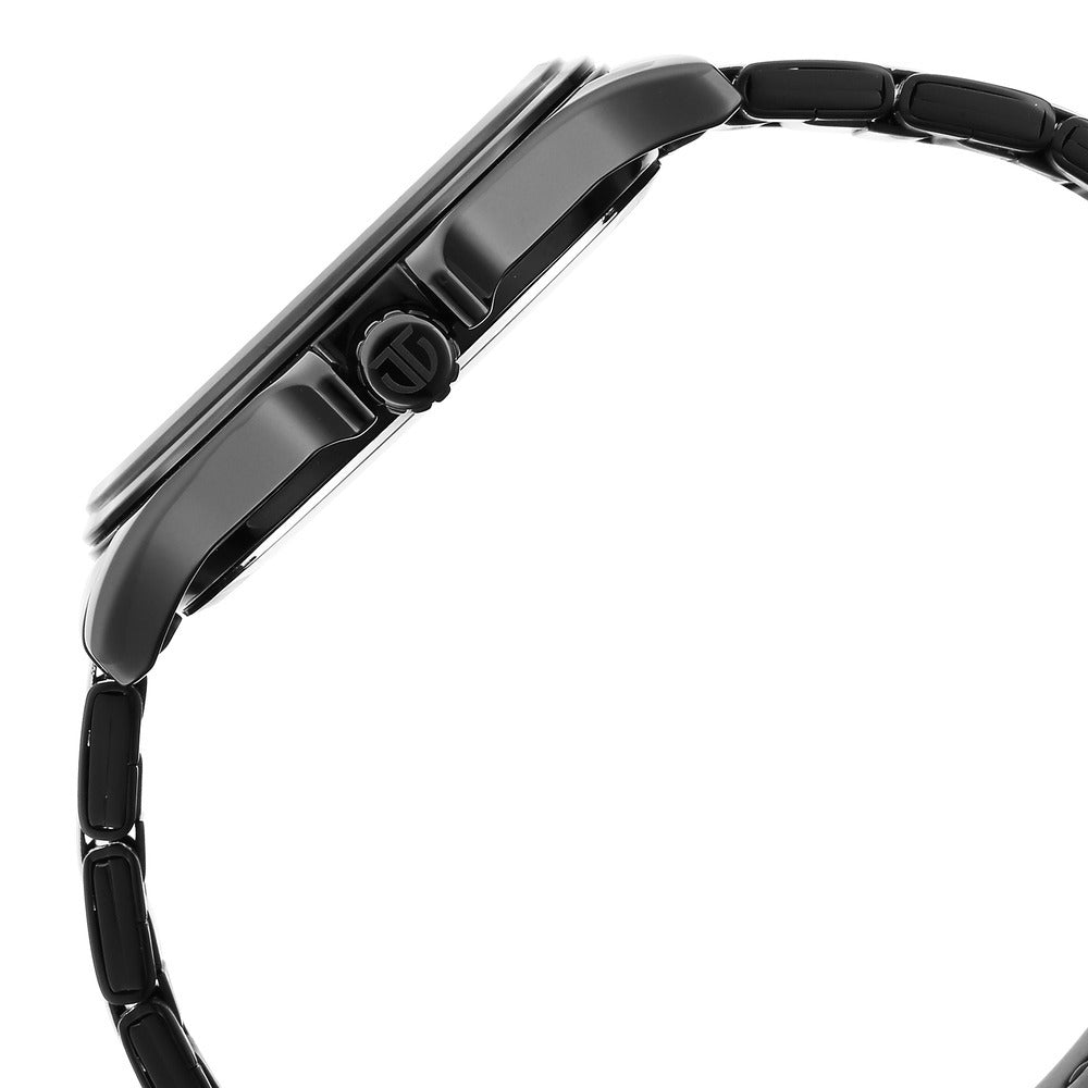 Titan 44.5mm Black Dial Date Black and Gold Stainless Steel Bracelet Men&