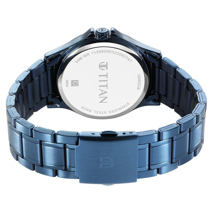 Titan Neo Splash 44.5mm Anthracite Dial Date Blue Stainless Steel Bracelet Men&