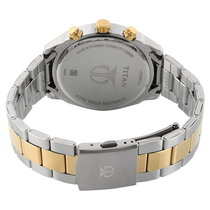 Titan Workwear 41mm Silver Dial Day Date Two-Tone Stainless Steel Bracelet Men&