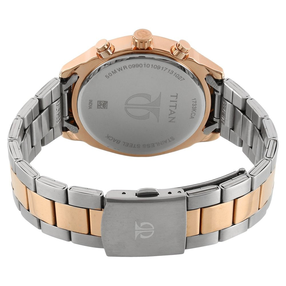 Titan Workwear 41mm Black Dial Date Two-Tone Stainless Steel Bracelet Men&