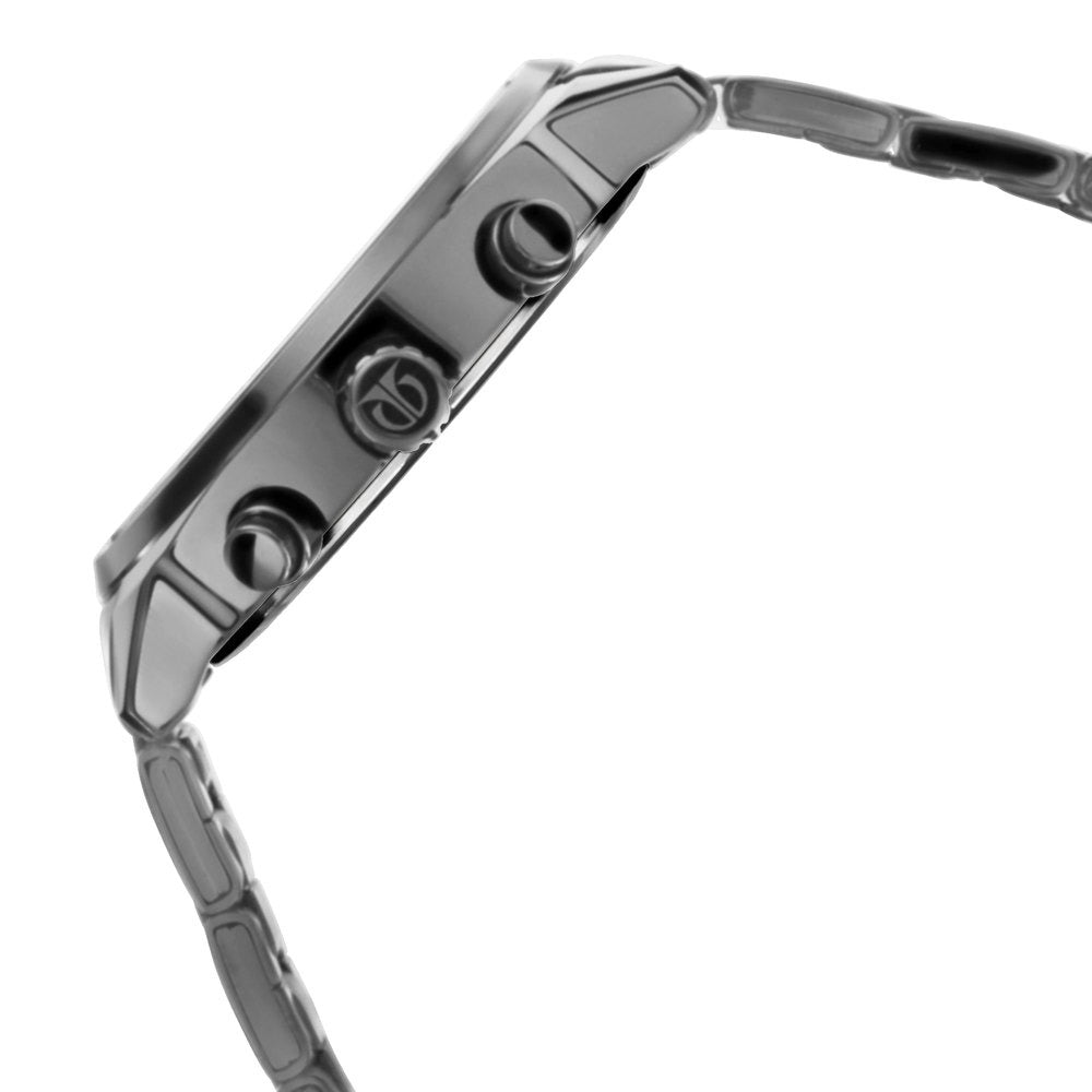 Titan Workwear 41mm Anthracite Dial Multifunction Two-Tone Black Silver Bracelet Men&