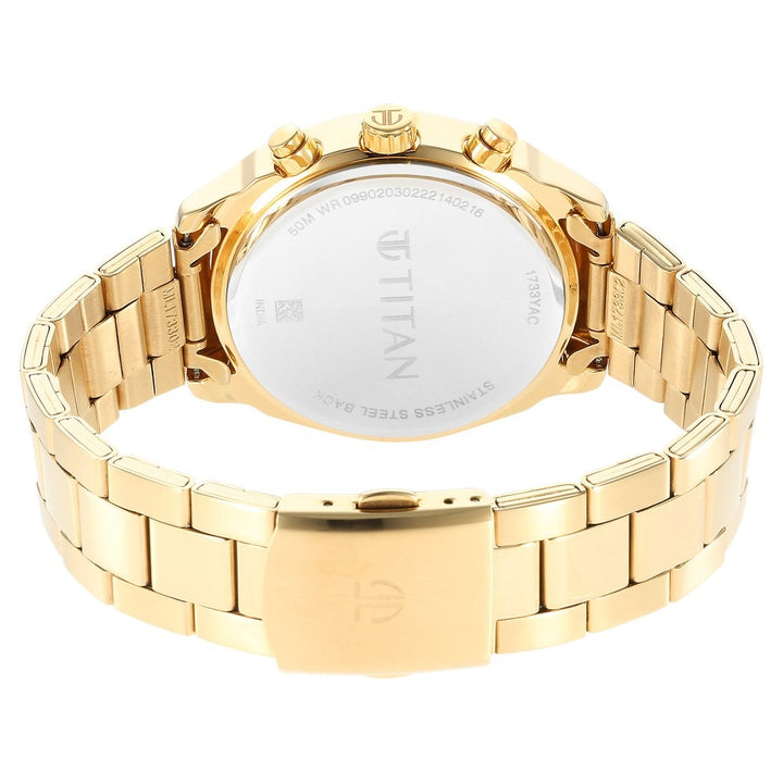 Titan Workwear 41mm Silver Dial Multifunction Gold Stainless Steel Bracelet Men&